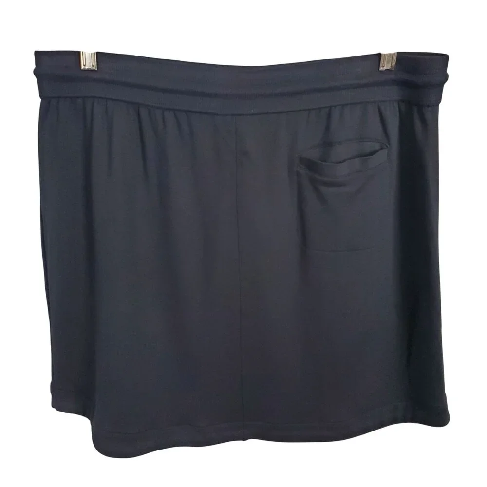 Talbots 1X Skirt Modal Blend French Terry Stretch Waist Drawstring Pocket New - Picture 2 of 7